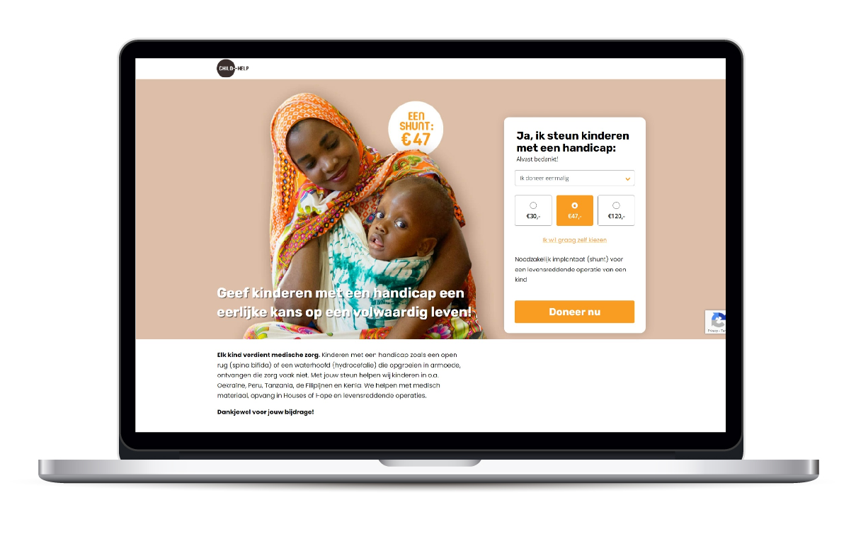 Donatiepagina van Child-Help