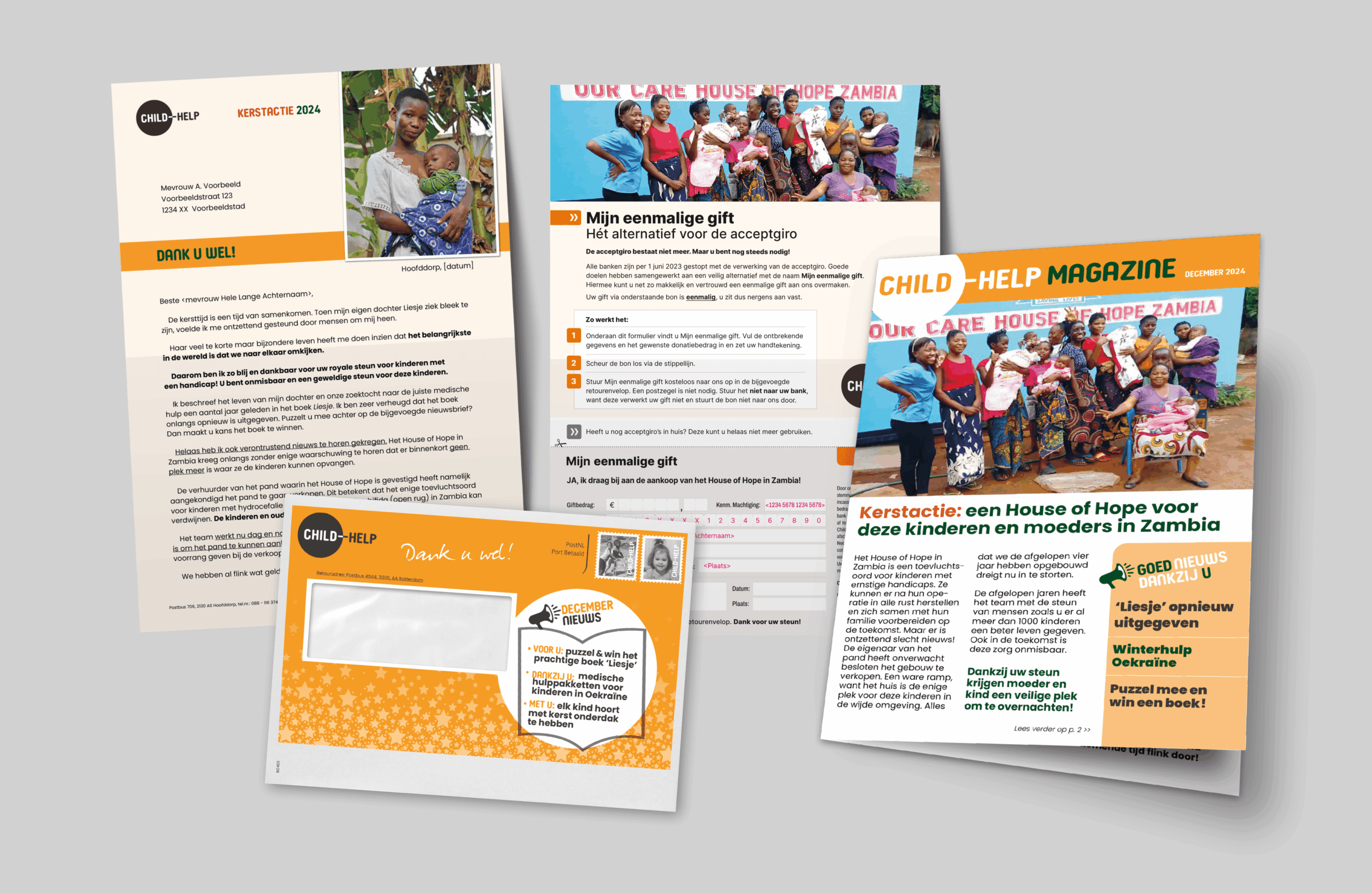 Kerstnieuwsbrief direct mail voor Stichting Child-Help