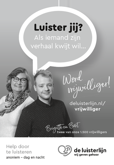 Stopperadvertentiecampagne voor de luisterlijn